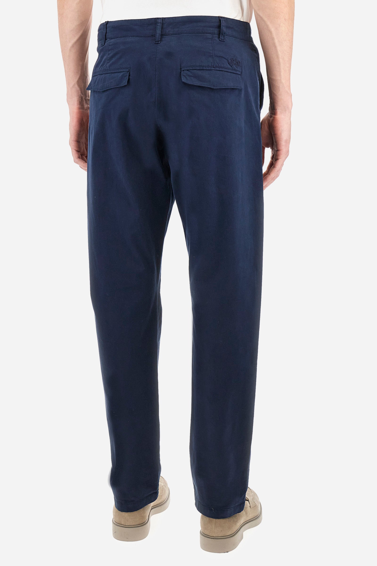 Regular-fit elasticated cotton chino trousers - Siard