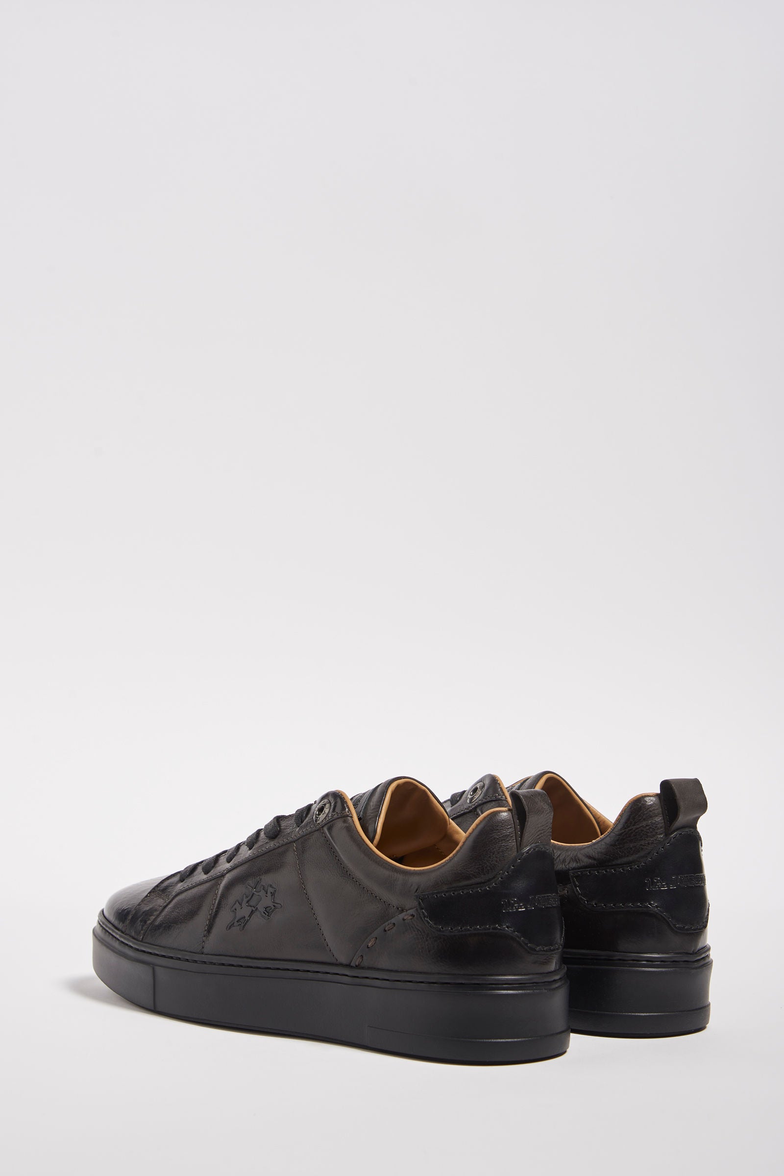 Leather sneakers with a crepe platform sole