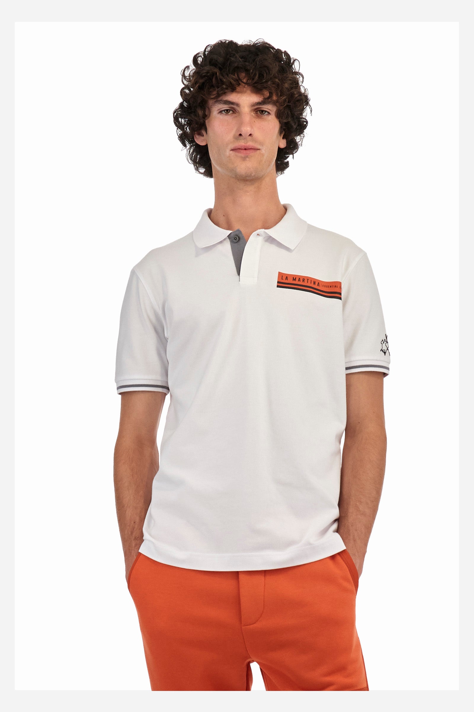 Regular fit polo shirt in stretch cotton - Zaccariah