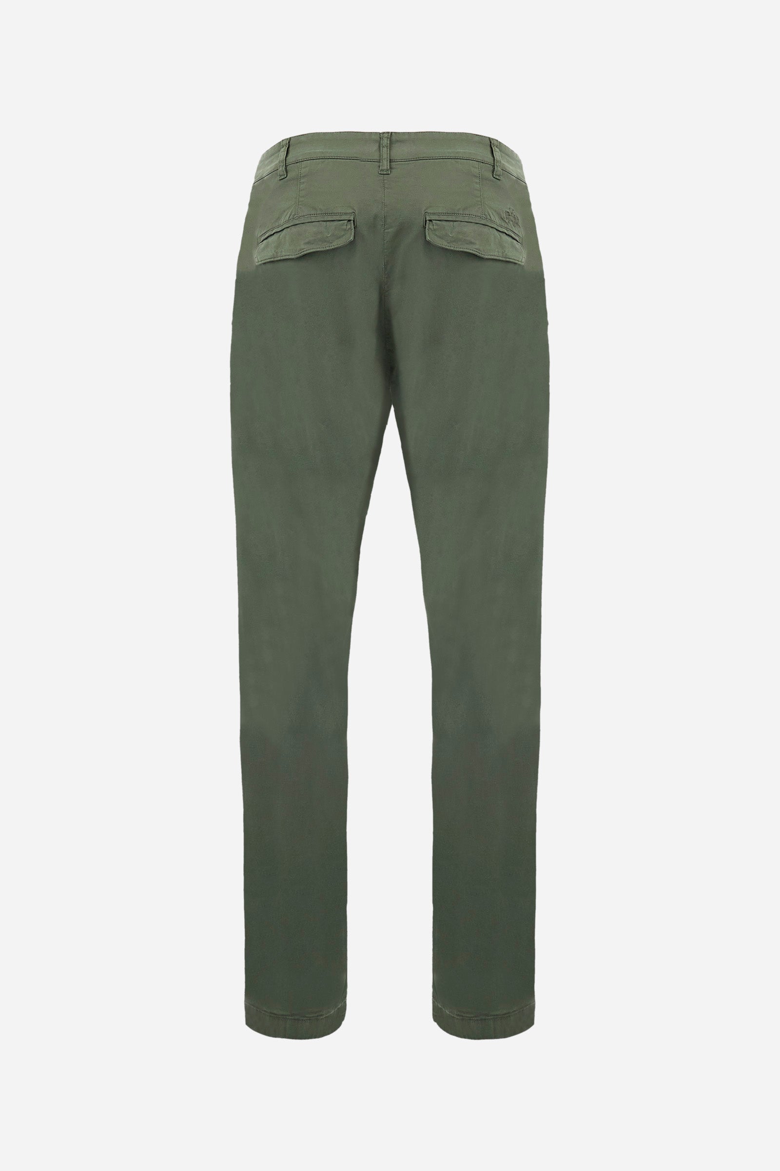 Regular-fit elasticated cotton chino trousers - Siard