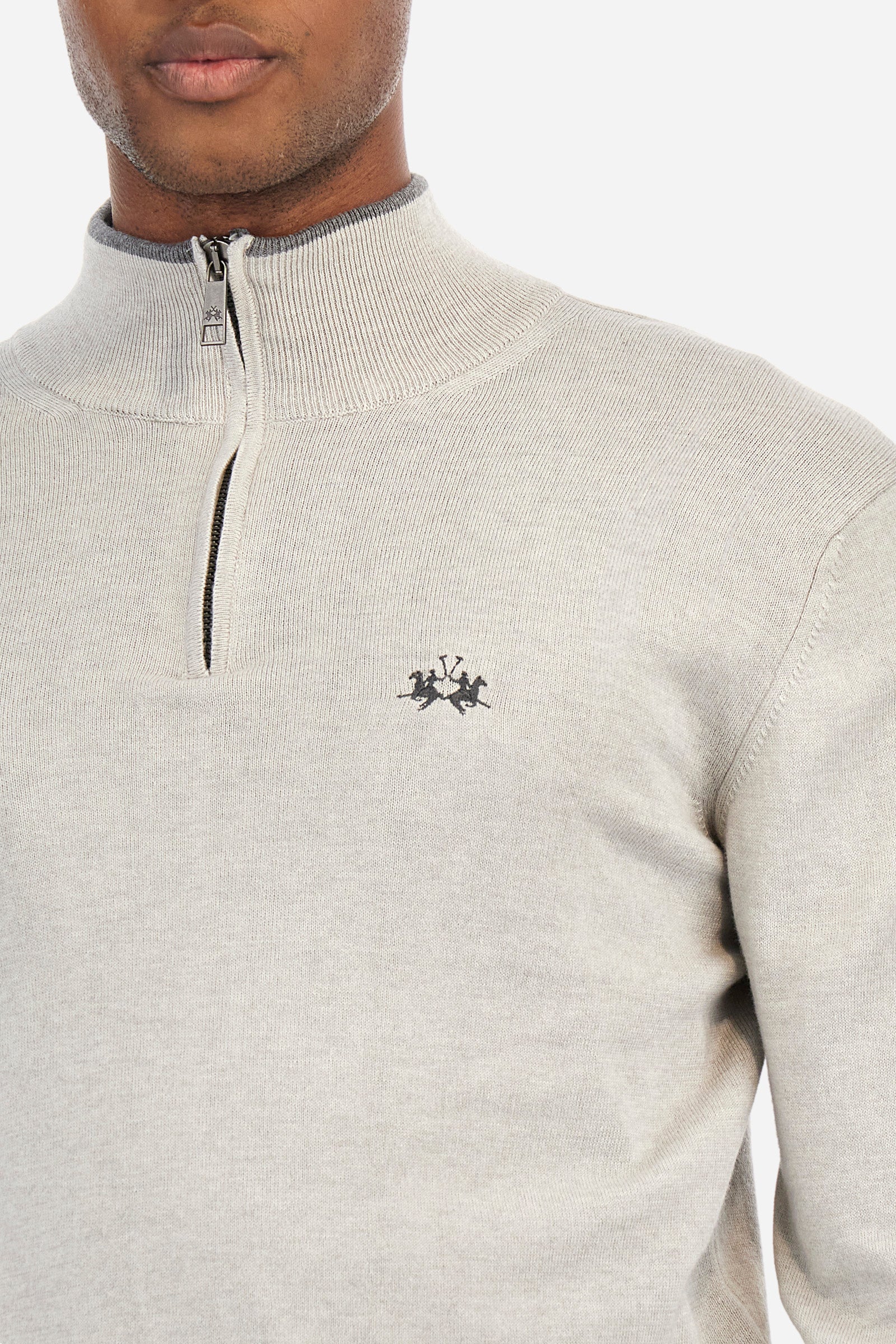 Regular fit pullover in cotton and wool - Zayyir