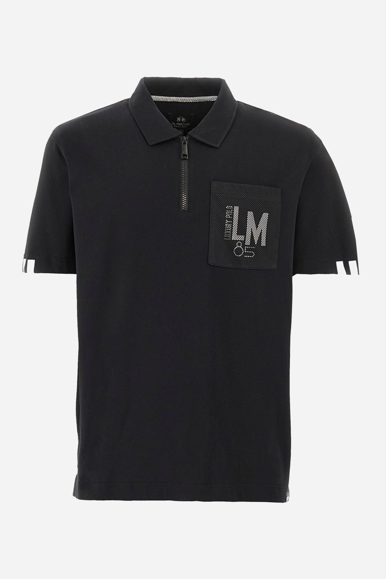 Regular-fit polo shirt in elasticated cotton - Yates