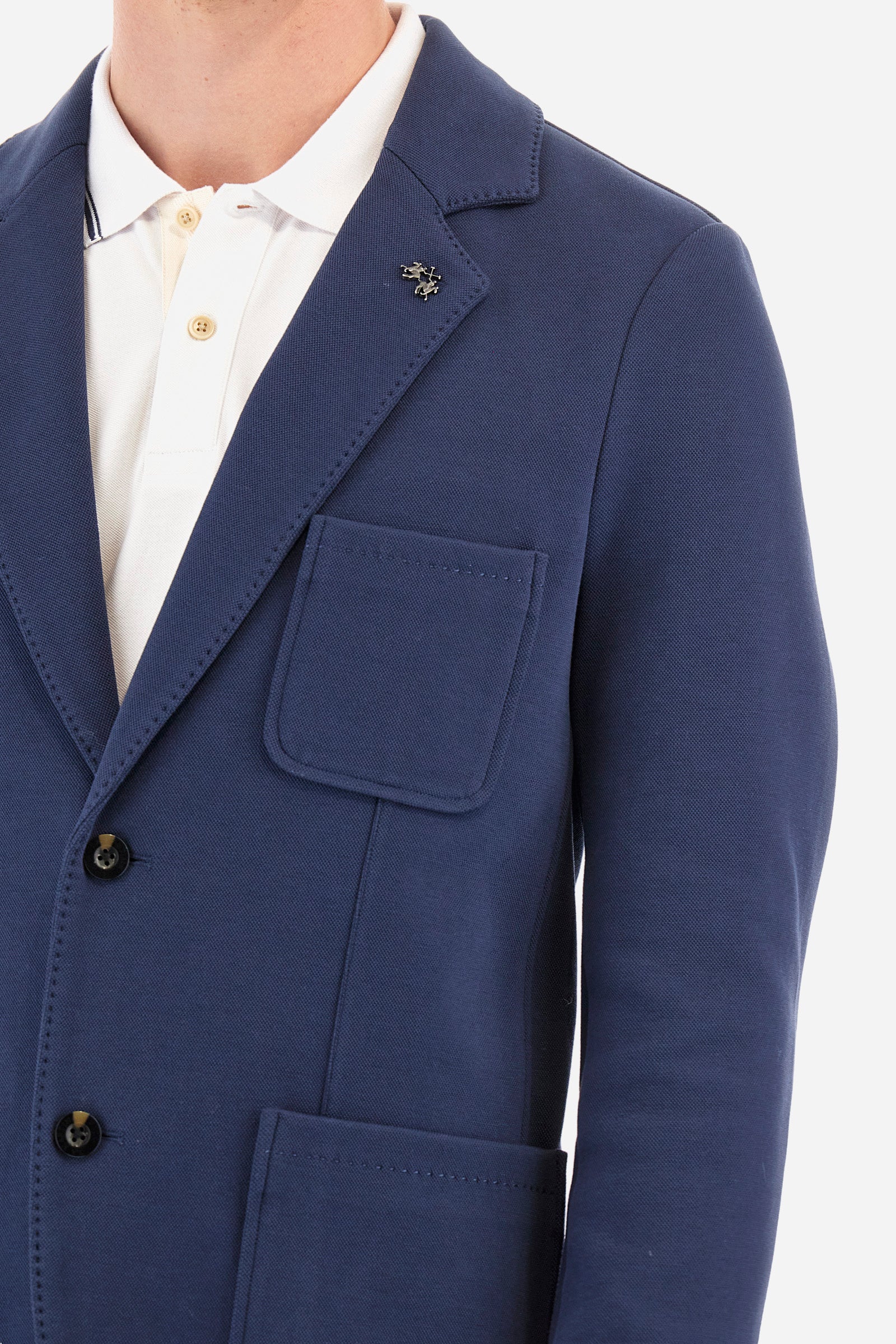 Regular-fit blazer in elasticated cotton - Yance