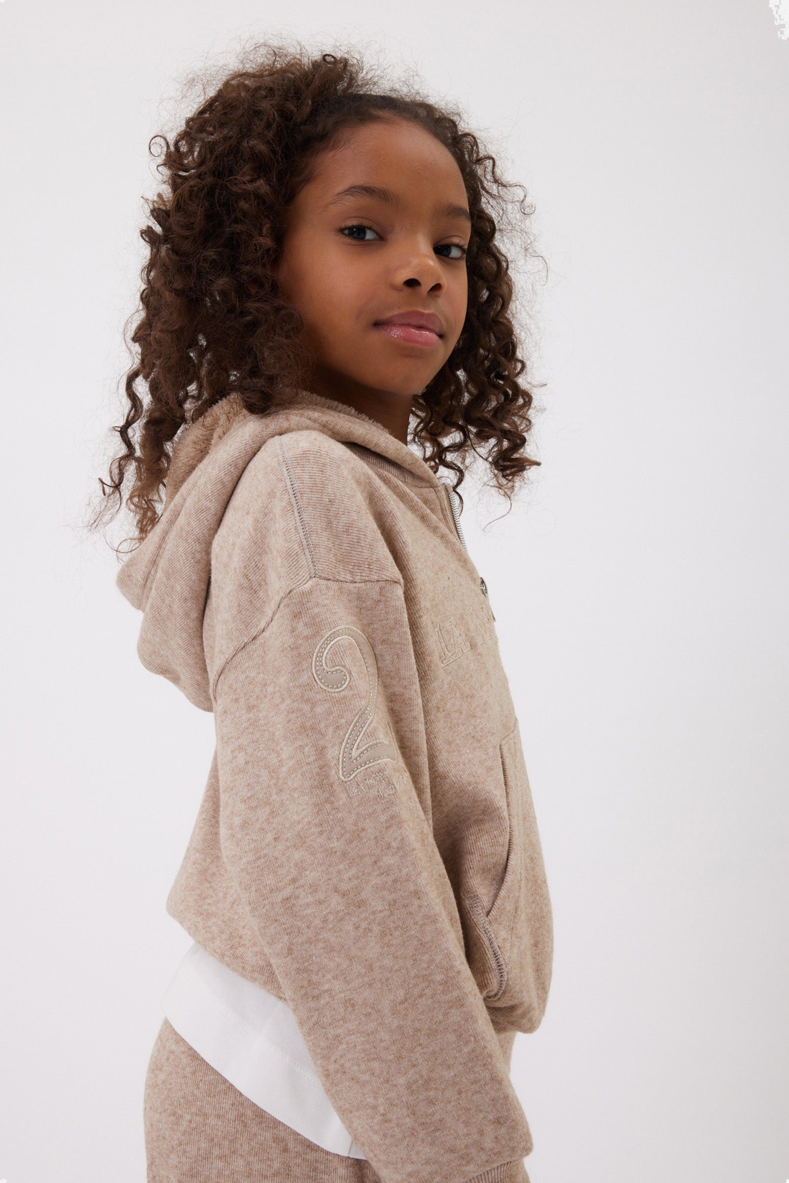 Girls' plush-effect sweatshirt