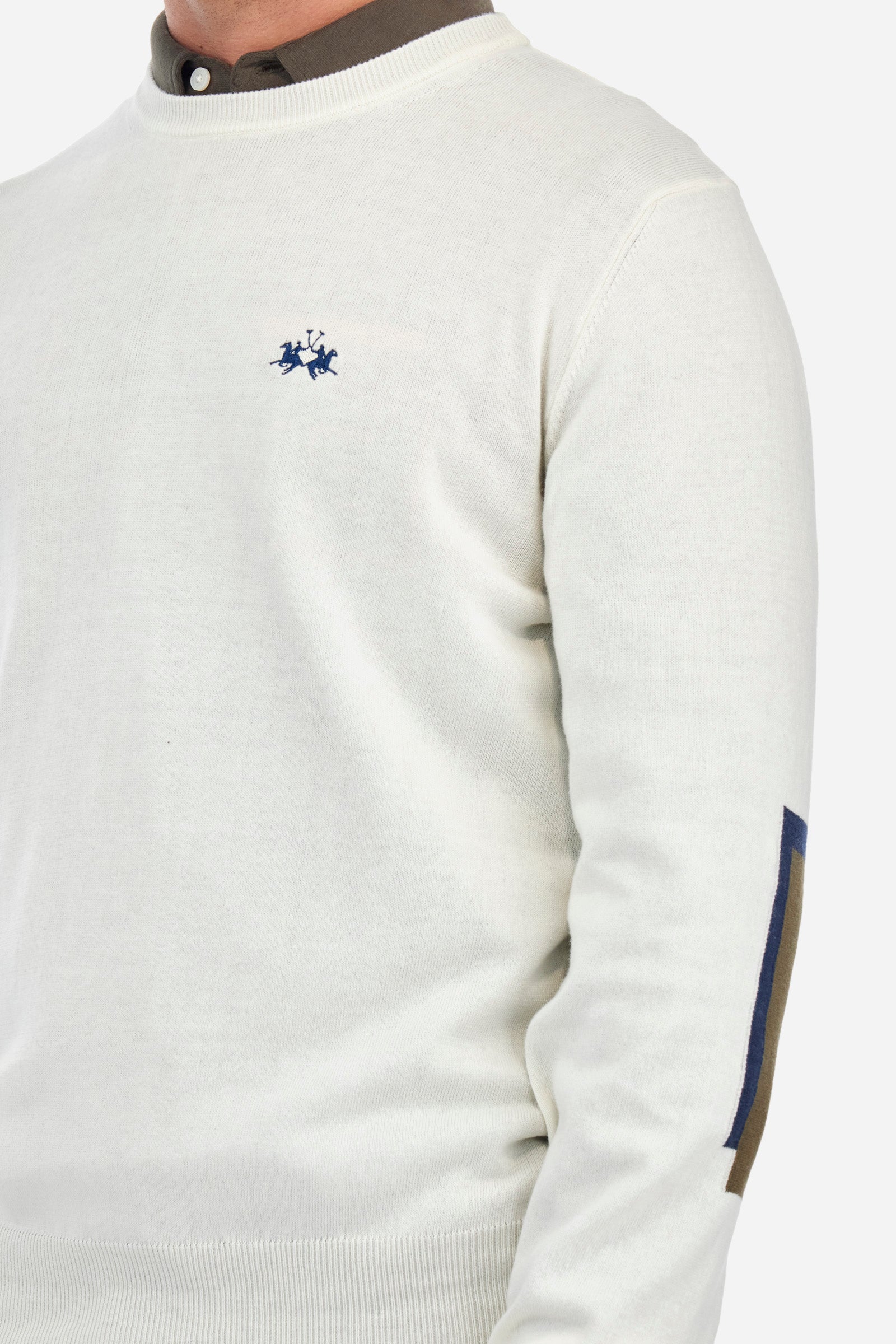 Regular fit pullover in cotton and wool - Zlatko