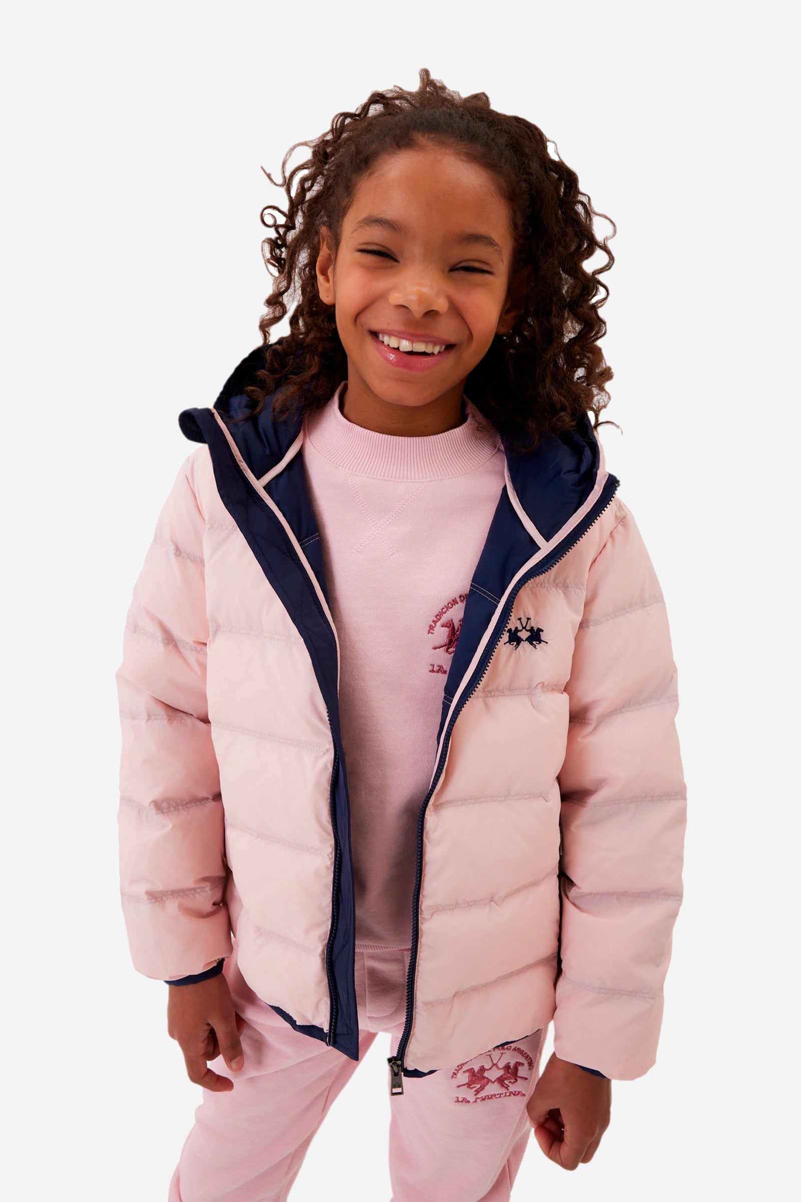 Girl's quilted bomber jacket with hood