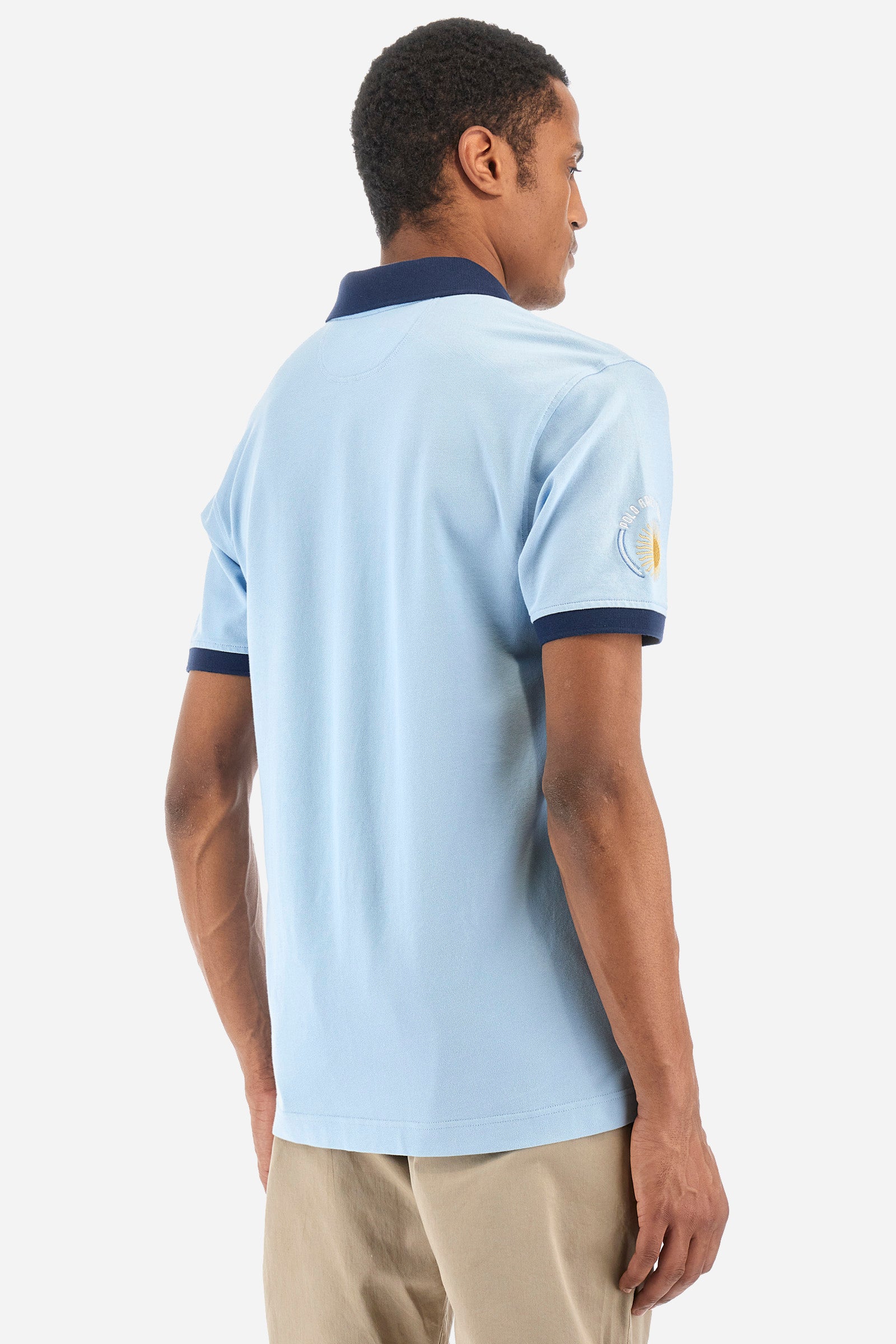 Regular-fit polo shirt in elasticated cotton - Ydan