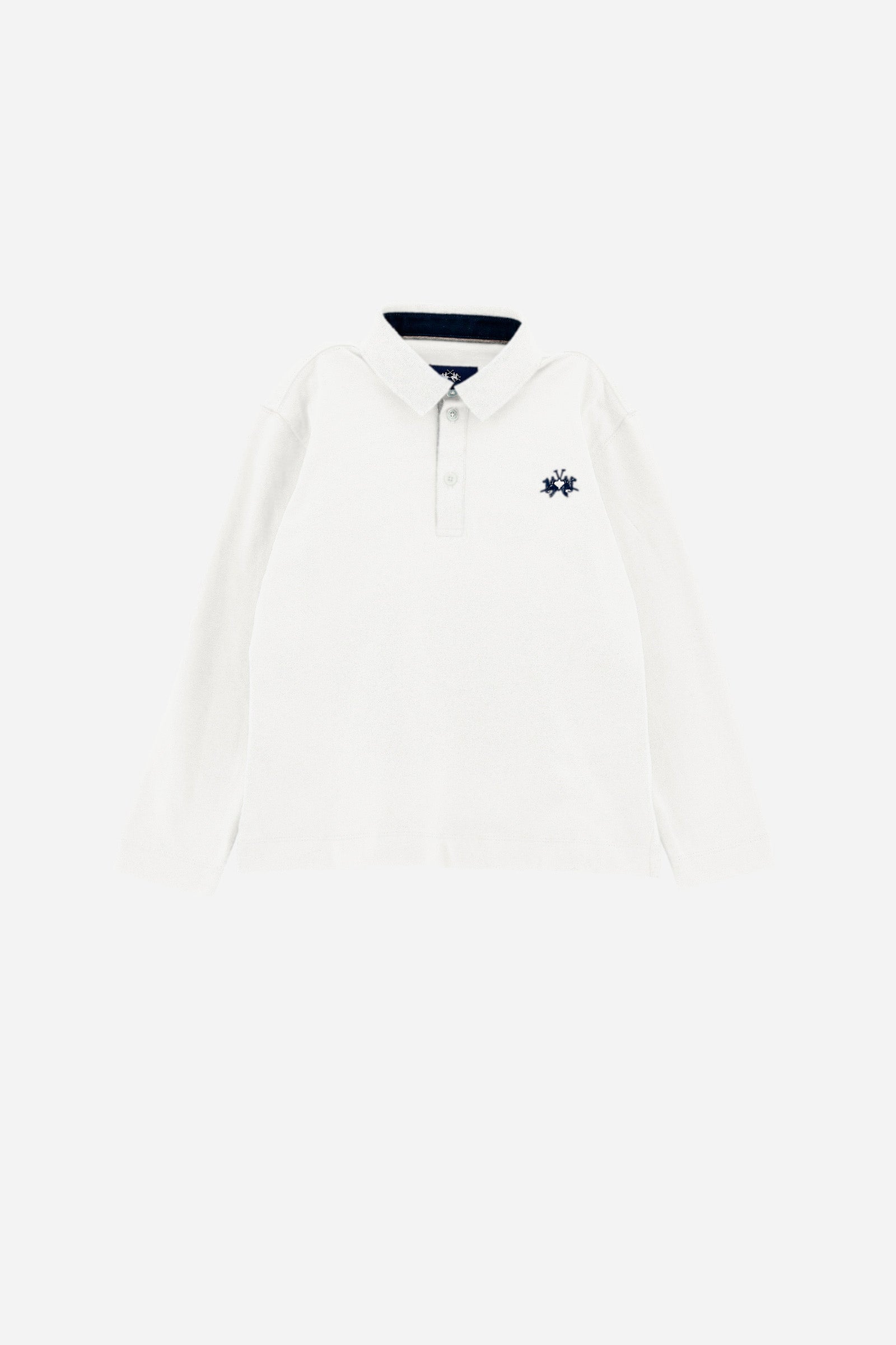 Boys' long-sleeved cotton polo shirt