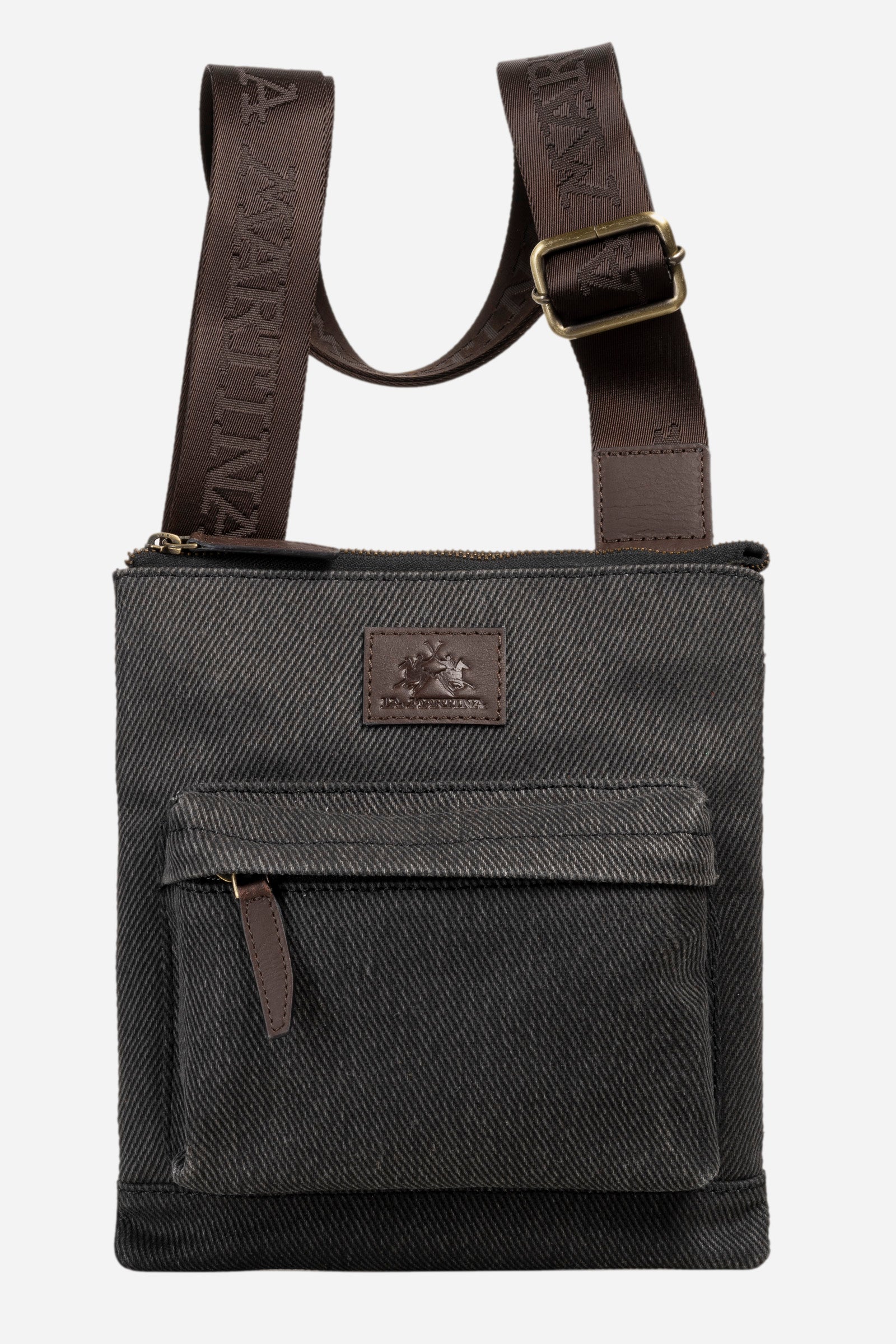 Men's crossbody bag in cotton and leather - Ivan