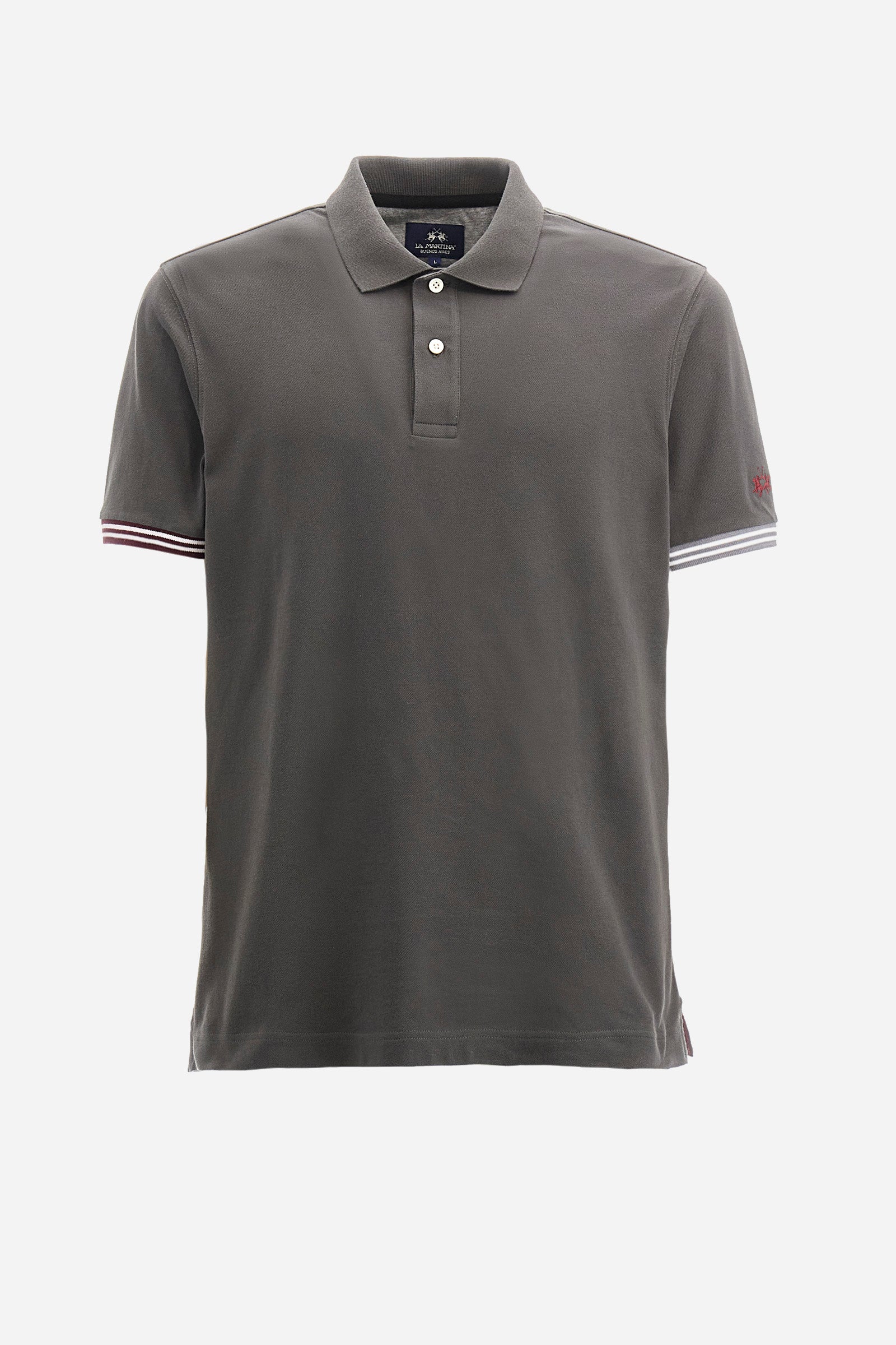 Regular fit polo shirt in stretch cotton - Zaccary