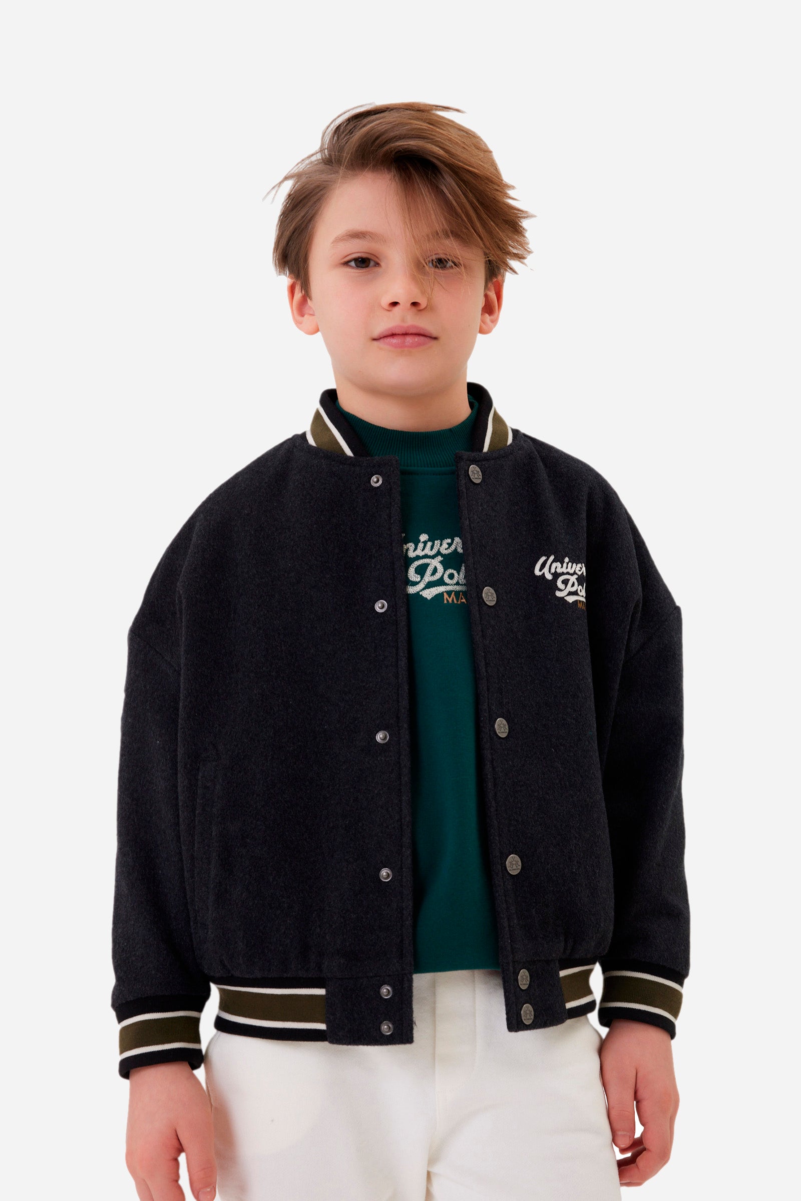 Boys' college-style bomber jacket