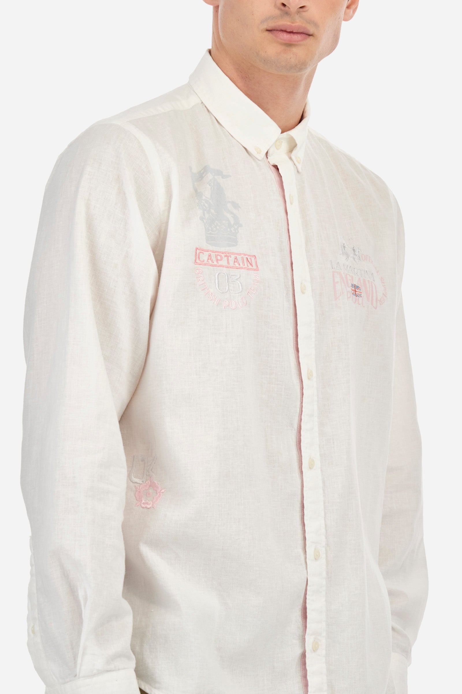 Chemise coupe classique en coton et lin - Adriano