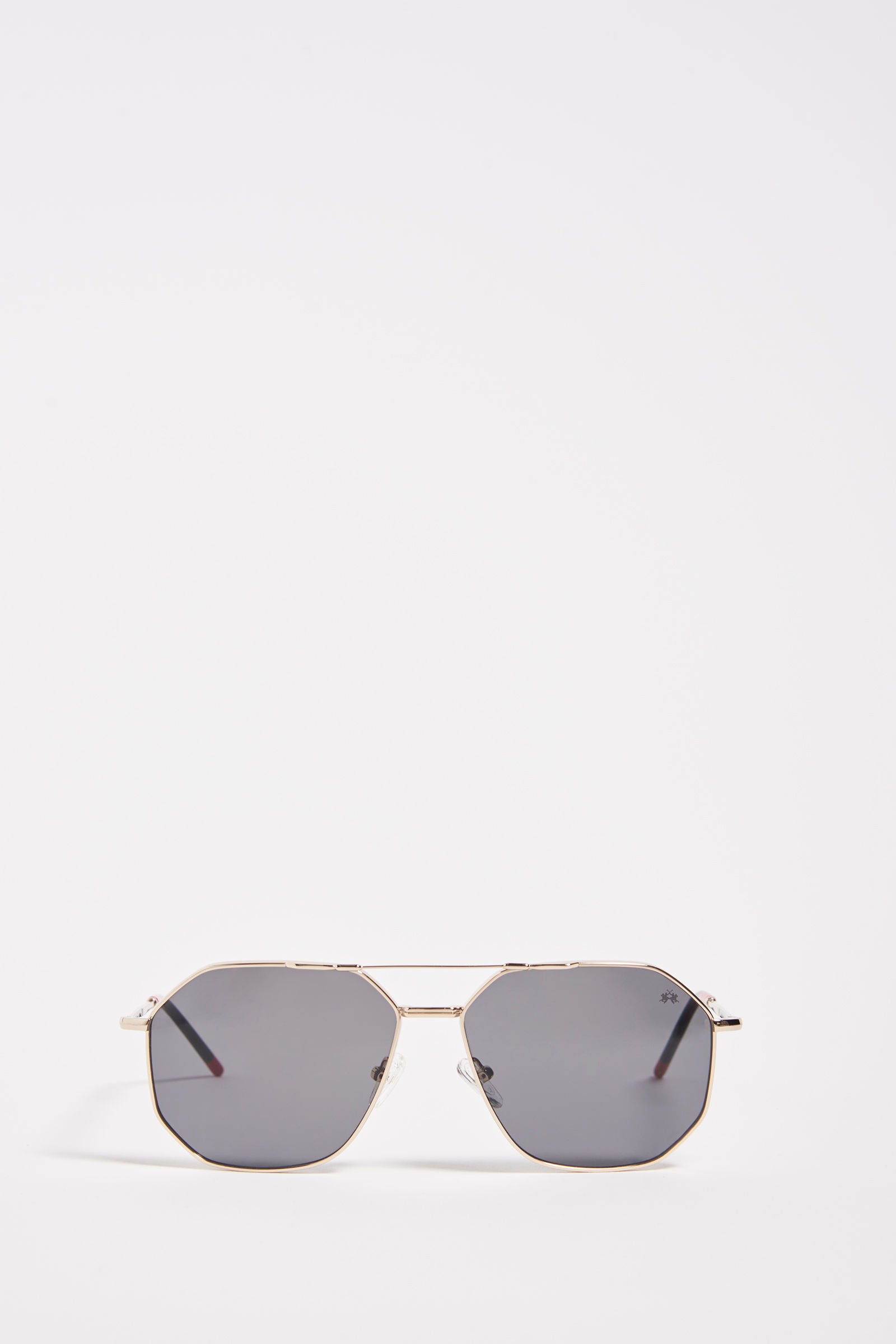 Men's drop-shaped metal frame sunglasses