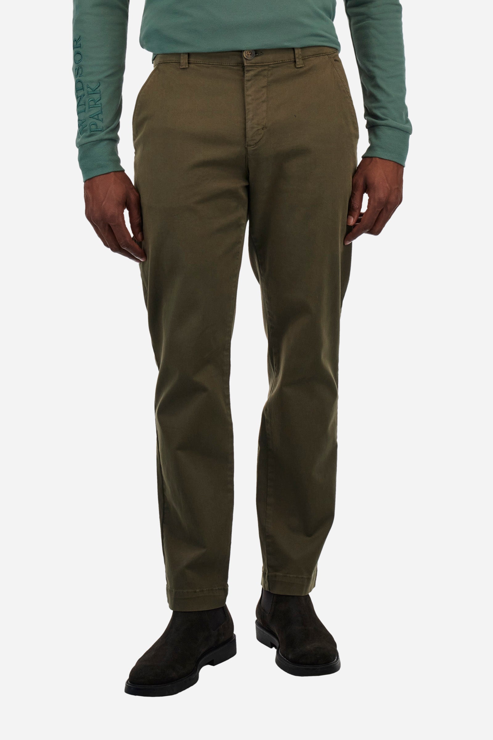 Pantalone chino regular fit in cotone elasticizzato - Zivon