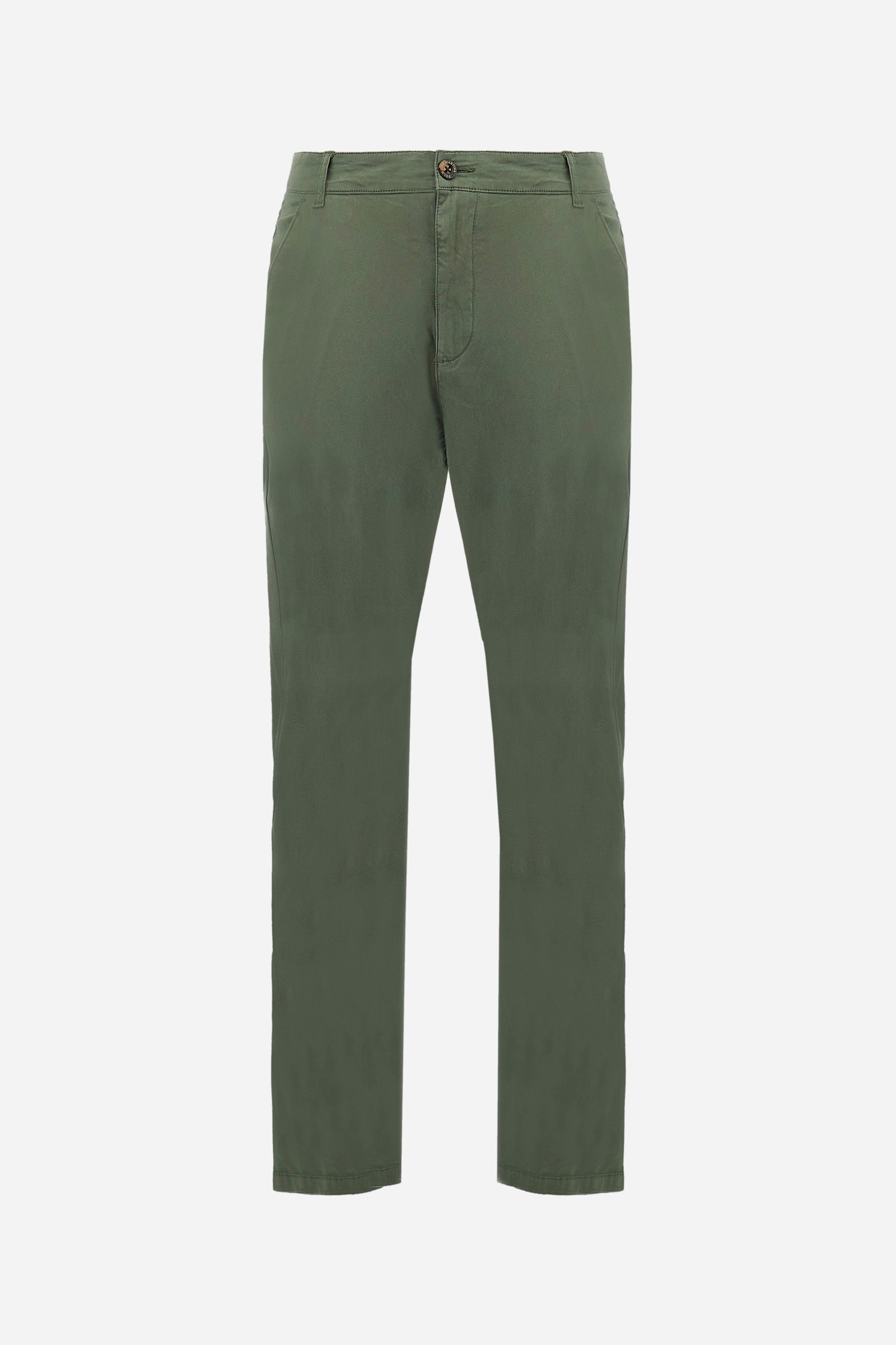 Regular-fit elasticated cotton chino trousers - Siard