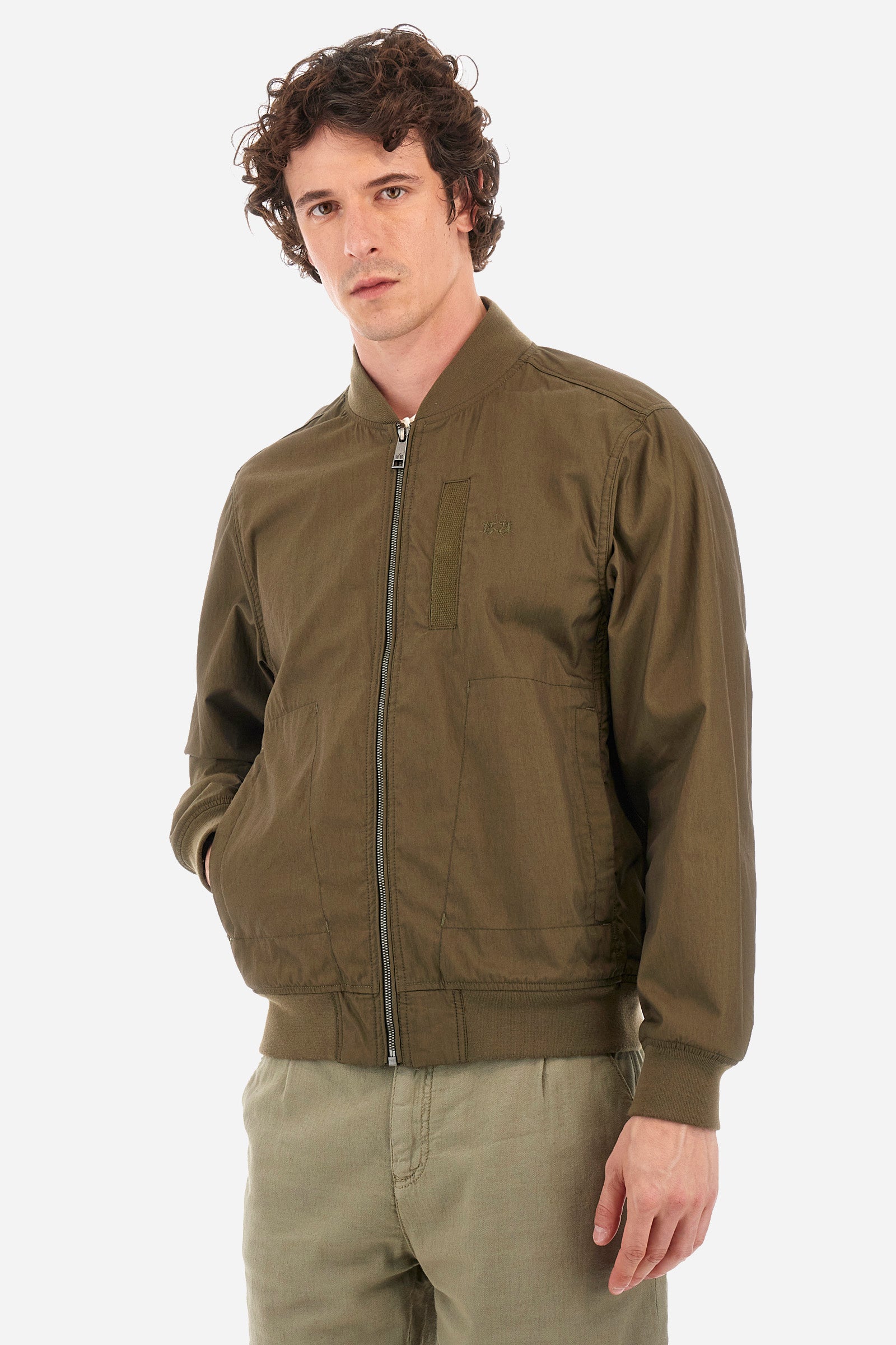 Regular-fit bomber jacket in mixed cotton - Yochonon