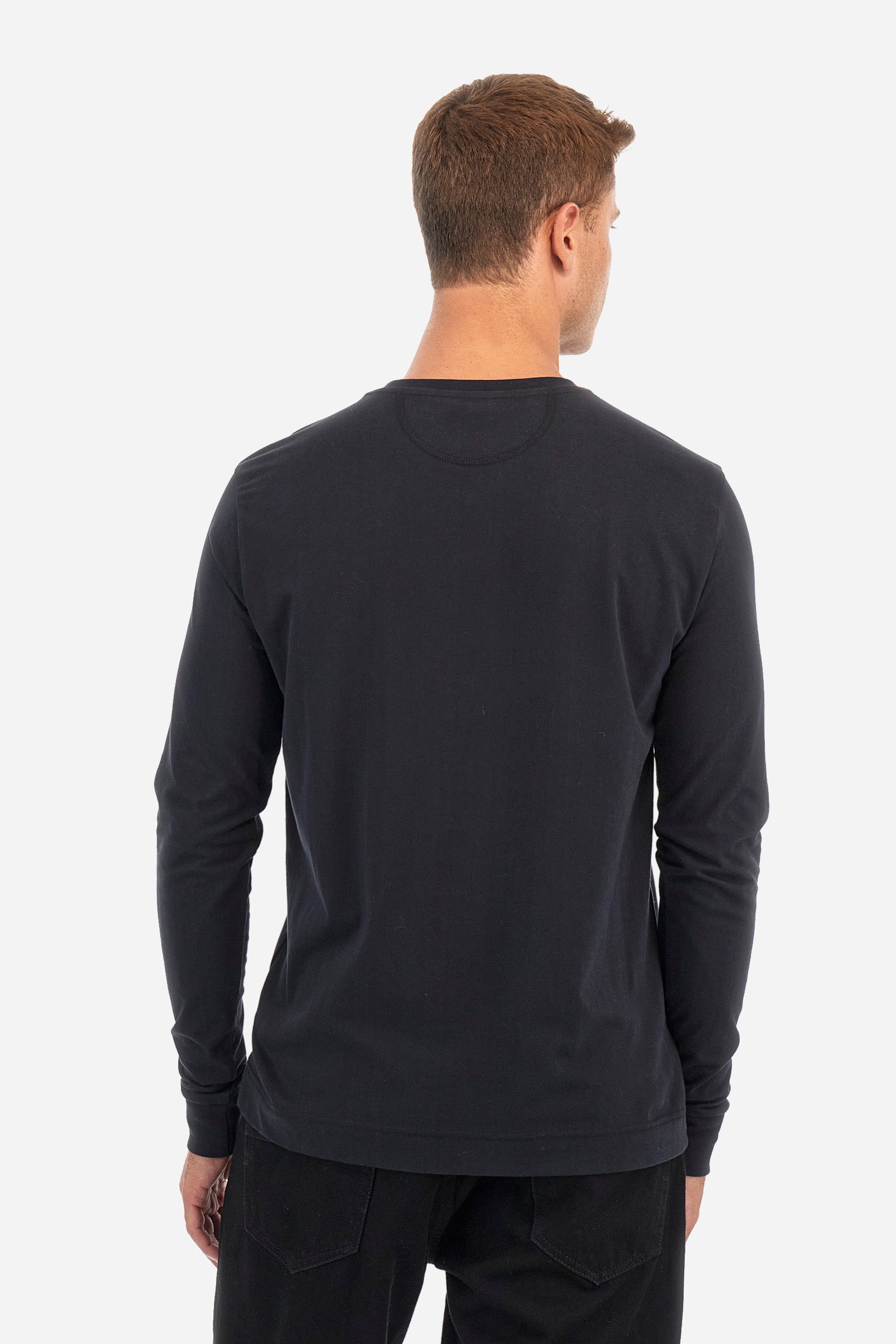 Regular-fit long-sleeved T-shirt in cotton - Zuriel