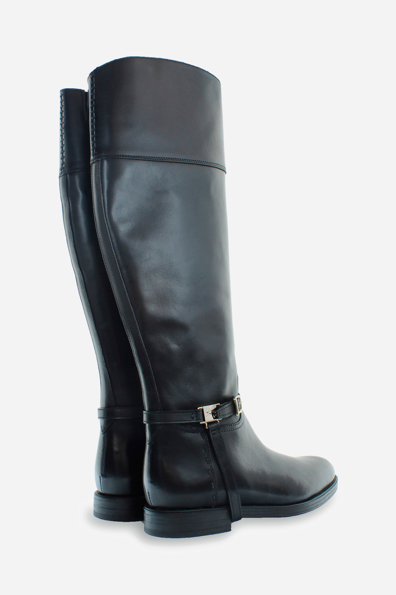 Bottes pour femme en cuir bicolore