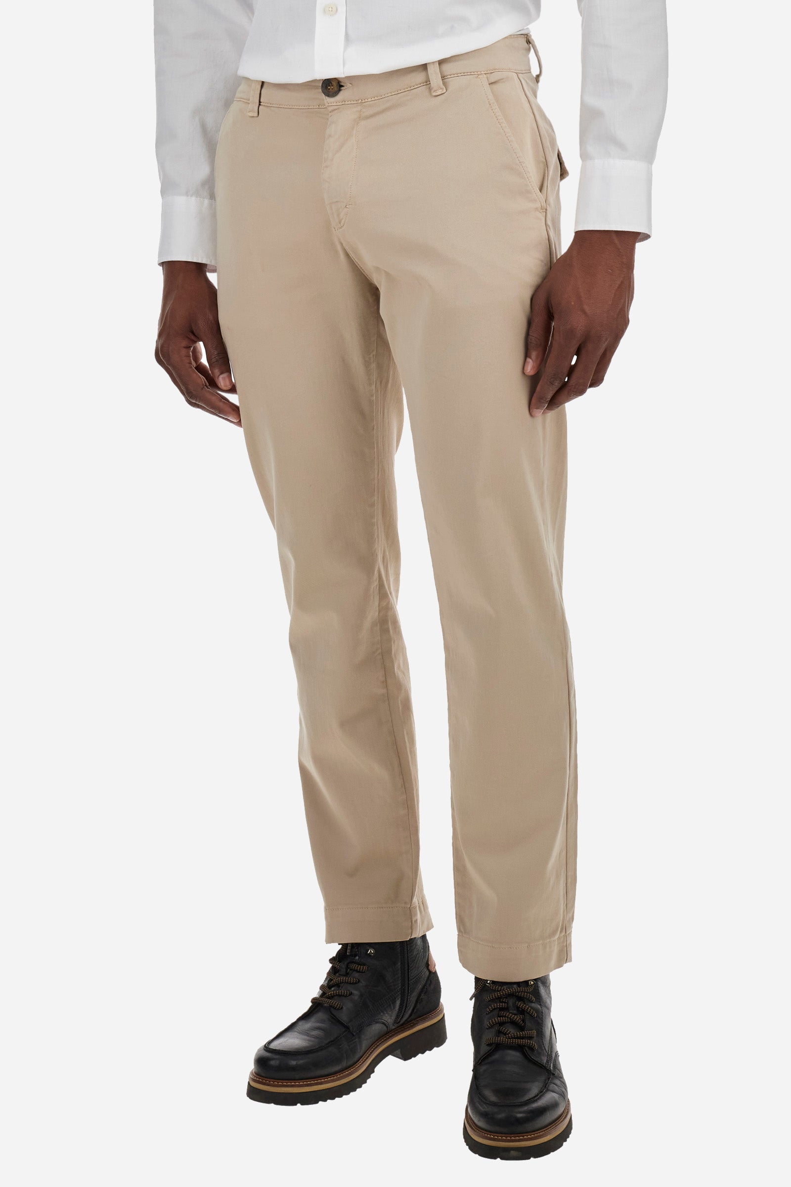 Pantalone chino regular fit in cotone elasticizzato - Zivon