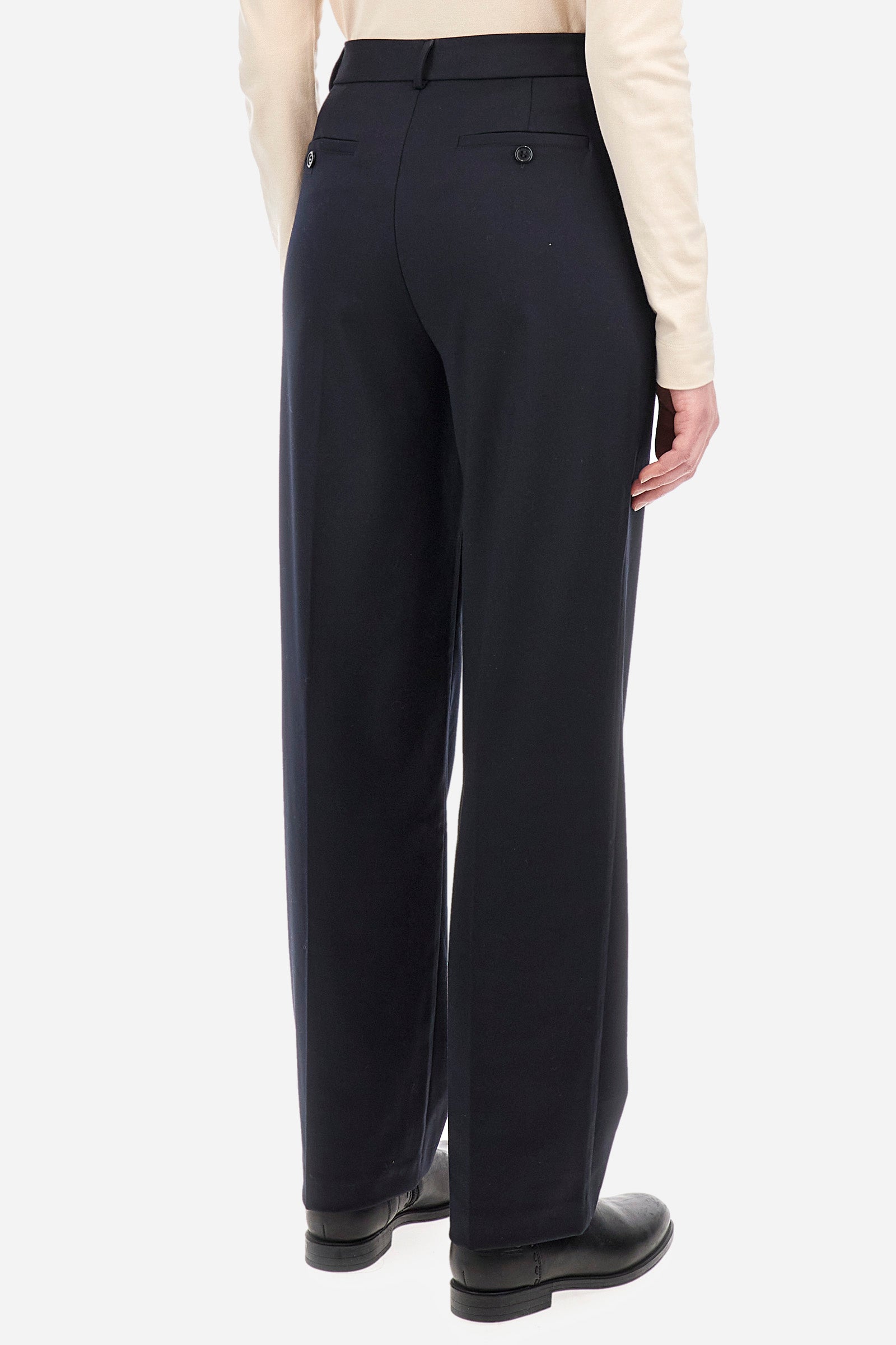 Classic regular fit trousers in synthetic fabric - Zelina