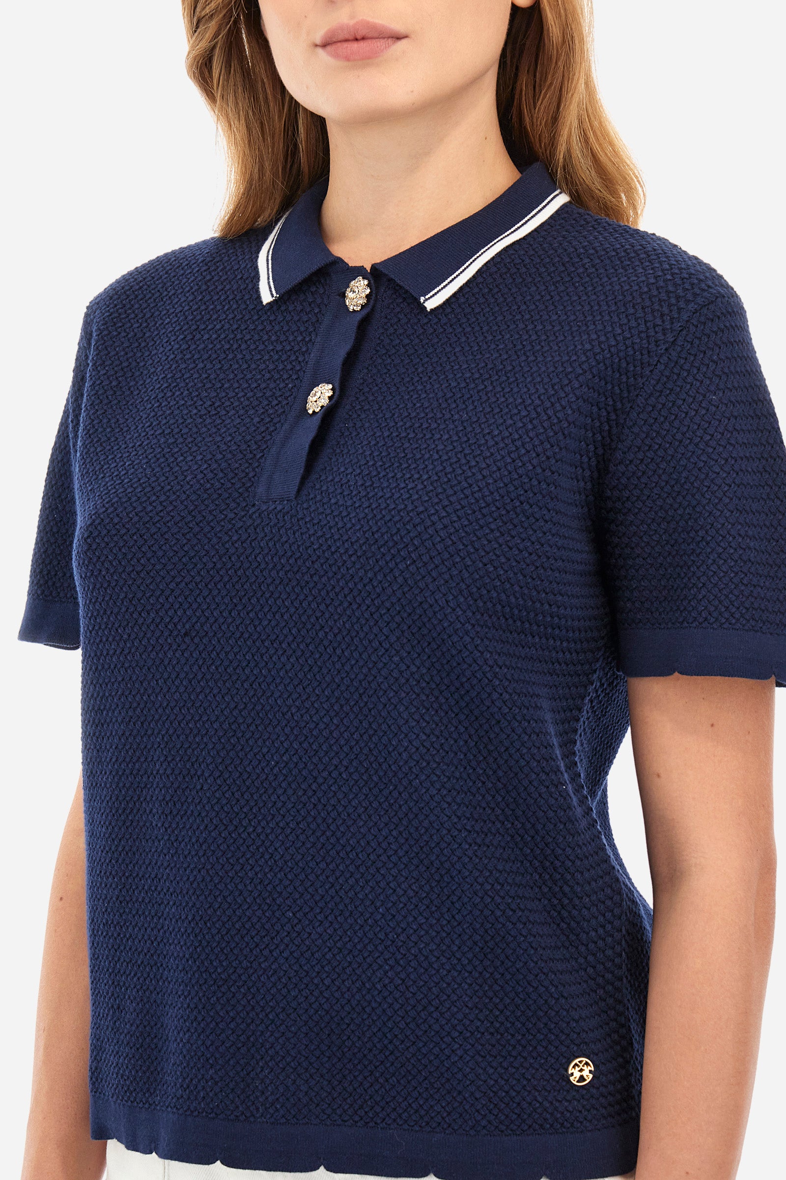 Regular-fit Guards knitted polo shirt in cotton - Yesmina