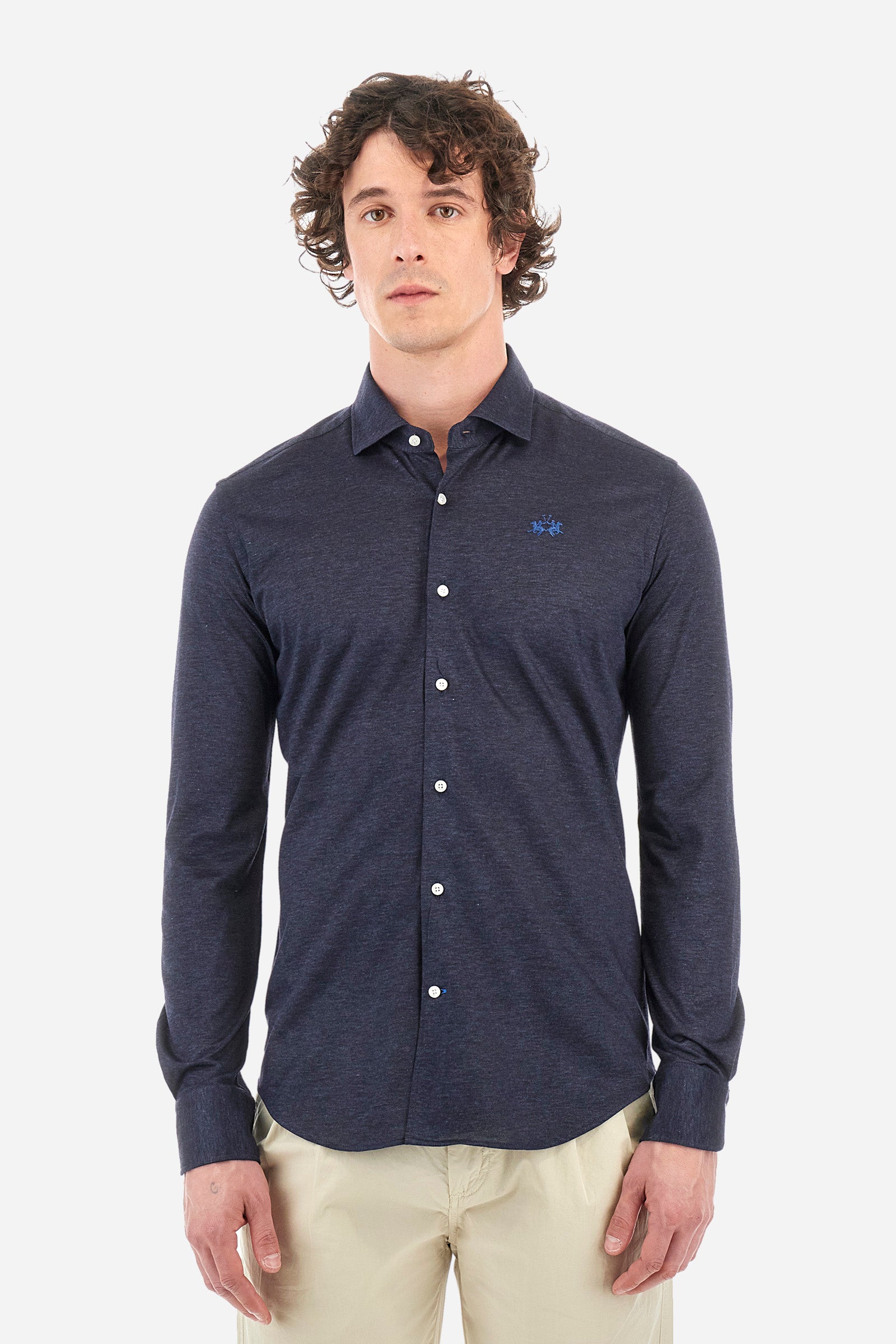 Camicia regular fit in cotone e lyocell - Wells