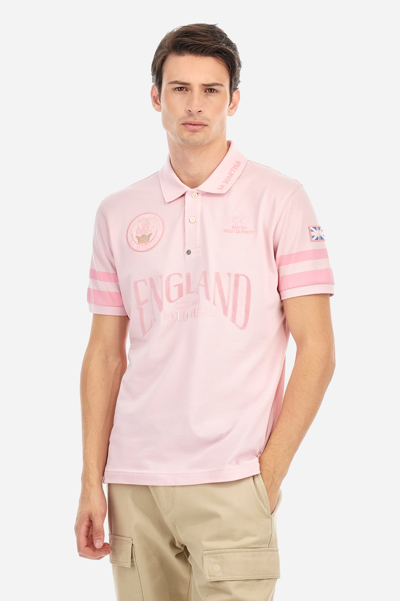 Polo in piquet stretch di cotone regular fit - Argimiro