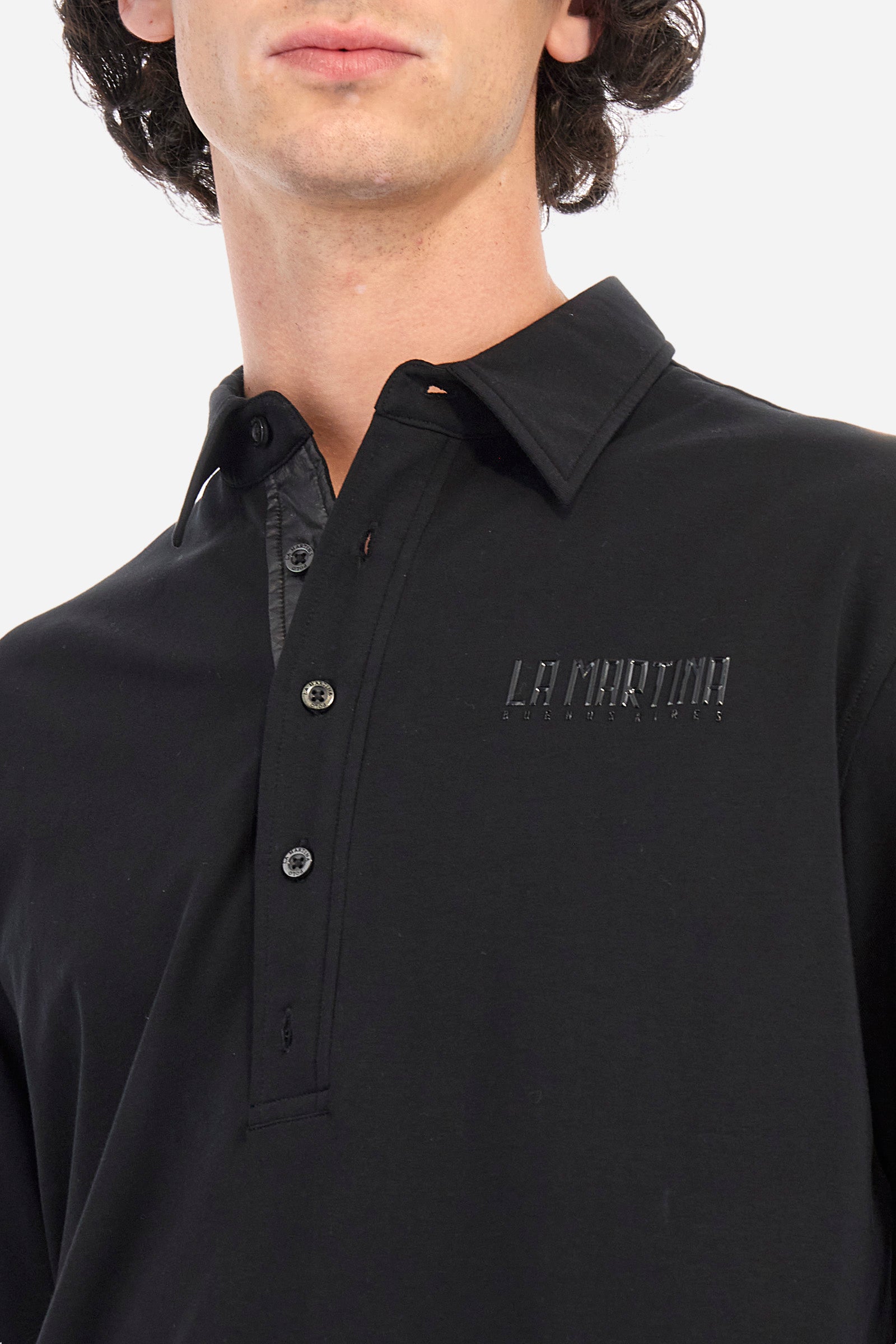 Regular-fit polo shirt in elasticated cotton - Zethus