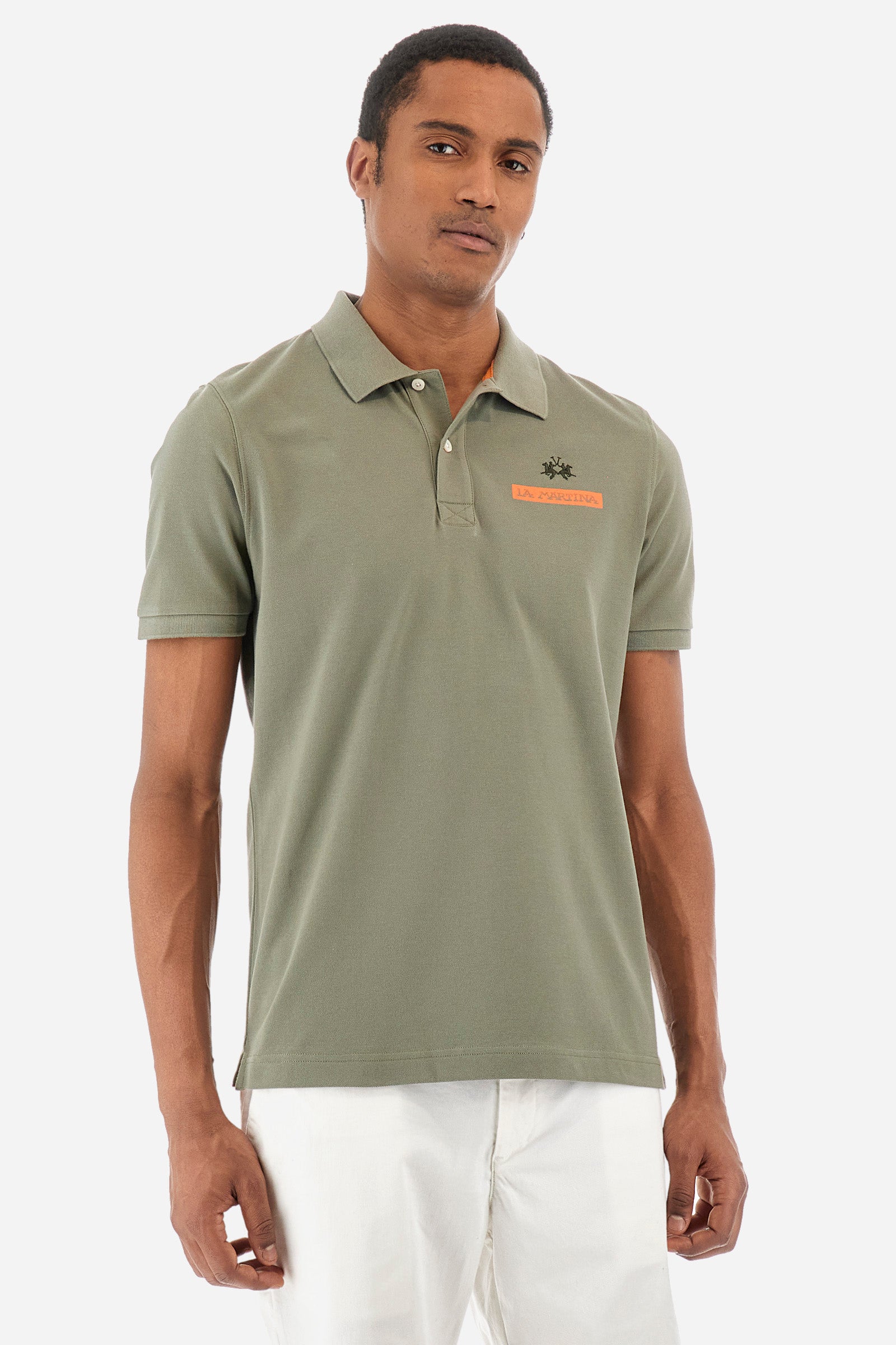 Regular-fit polo shirt in cotton - Yooku