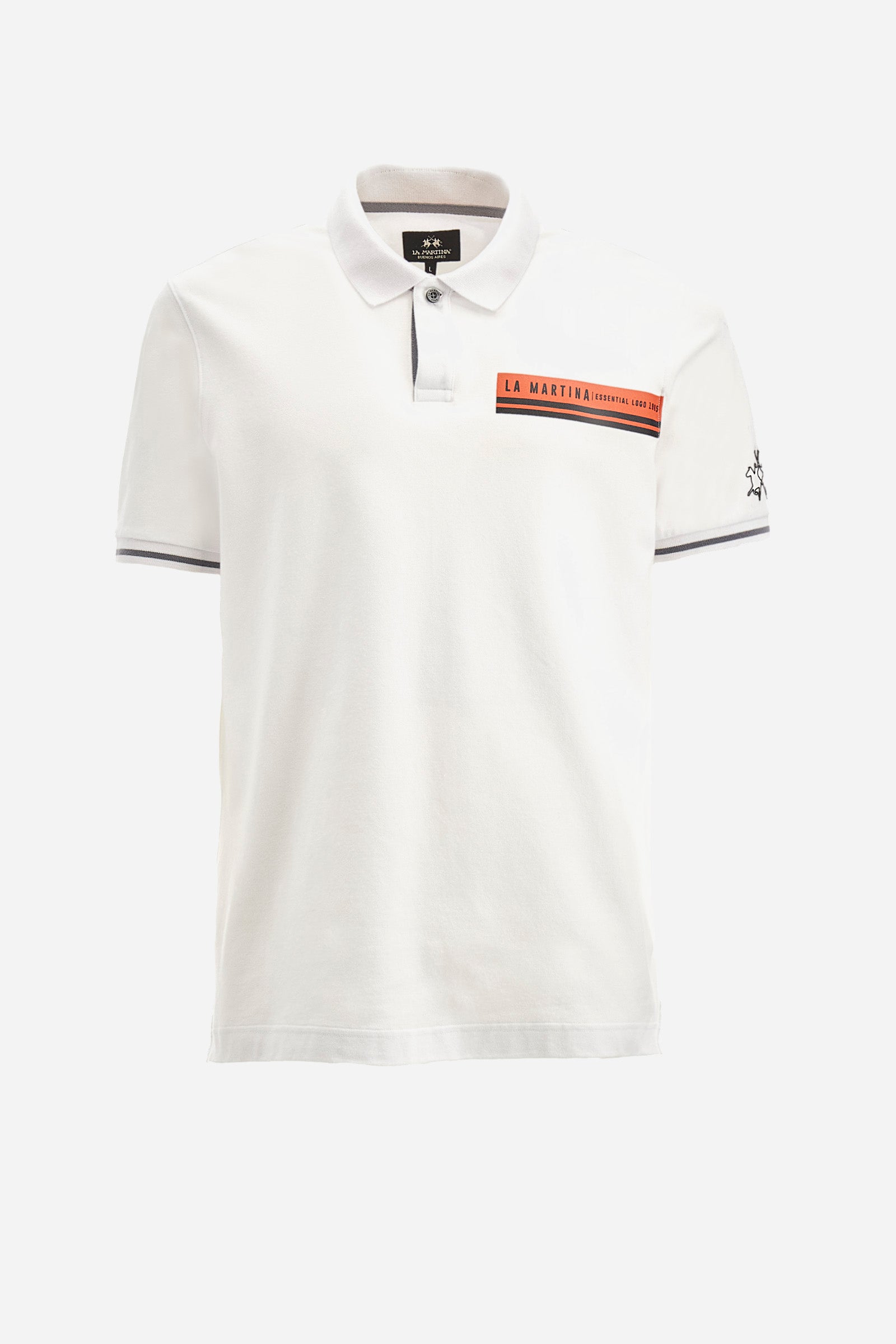 Regular fit polo shirt in stretch cotton - Zaccariah