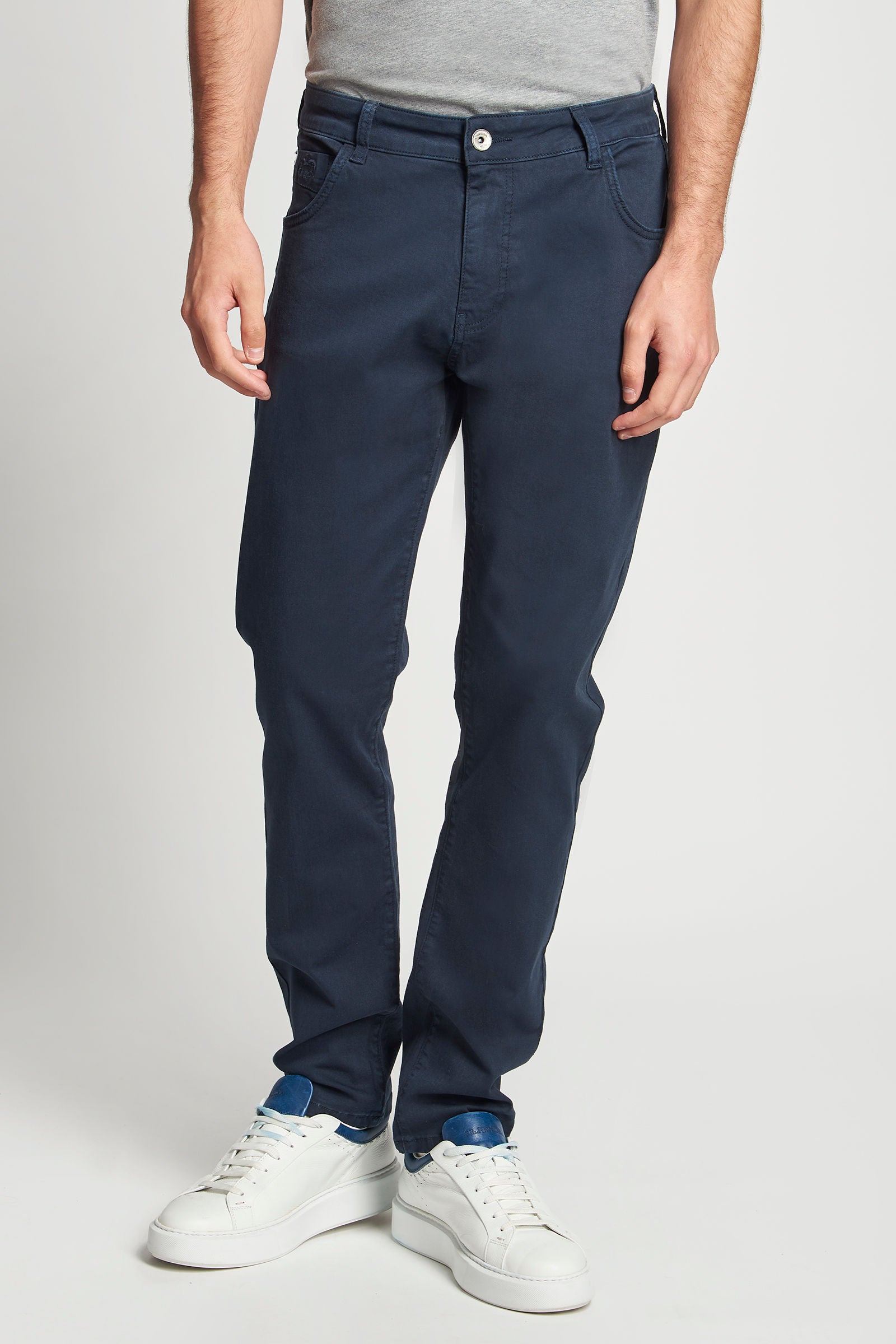 5-pocket stretch cotton trousers