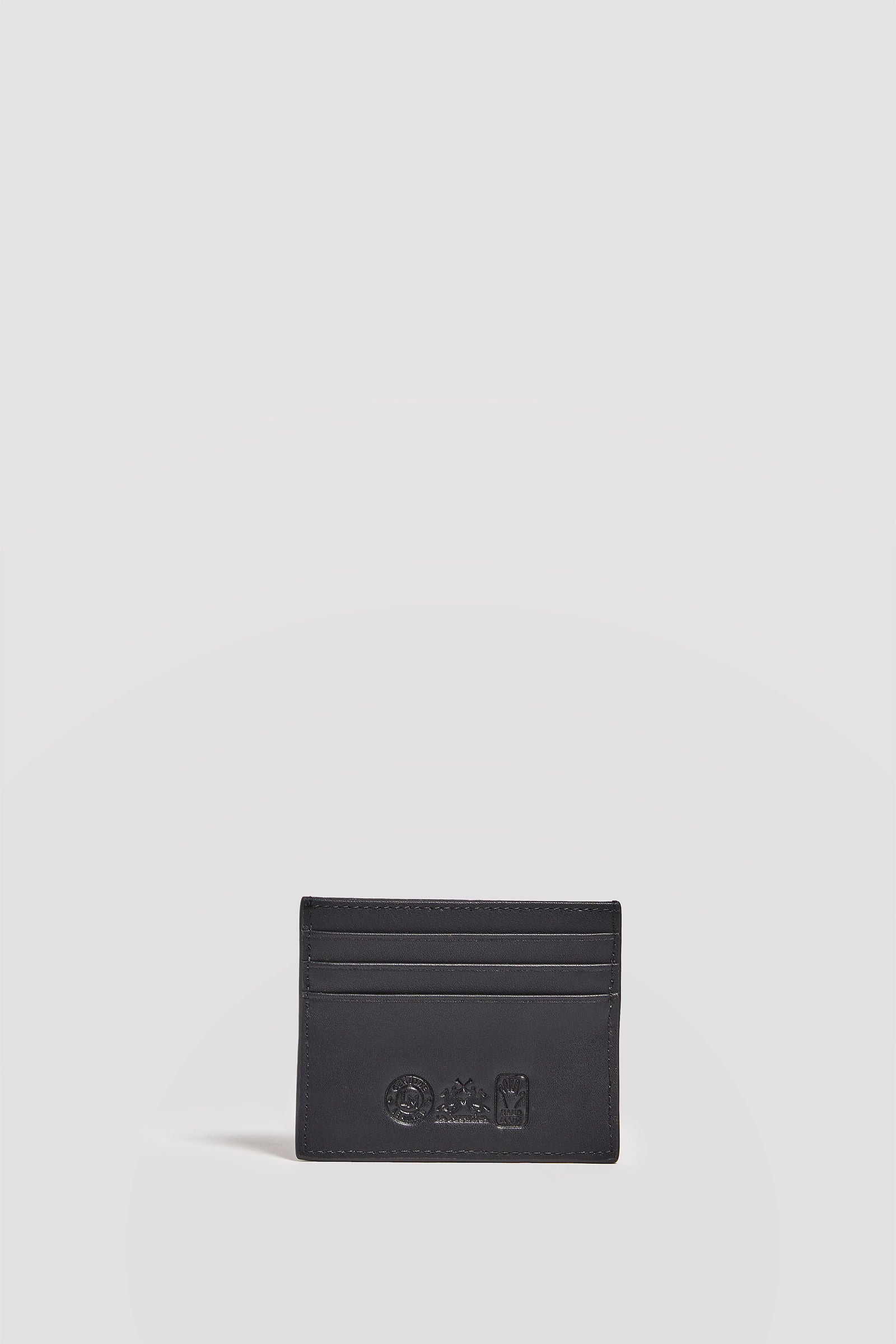 Plain-coloured leather card holder