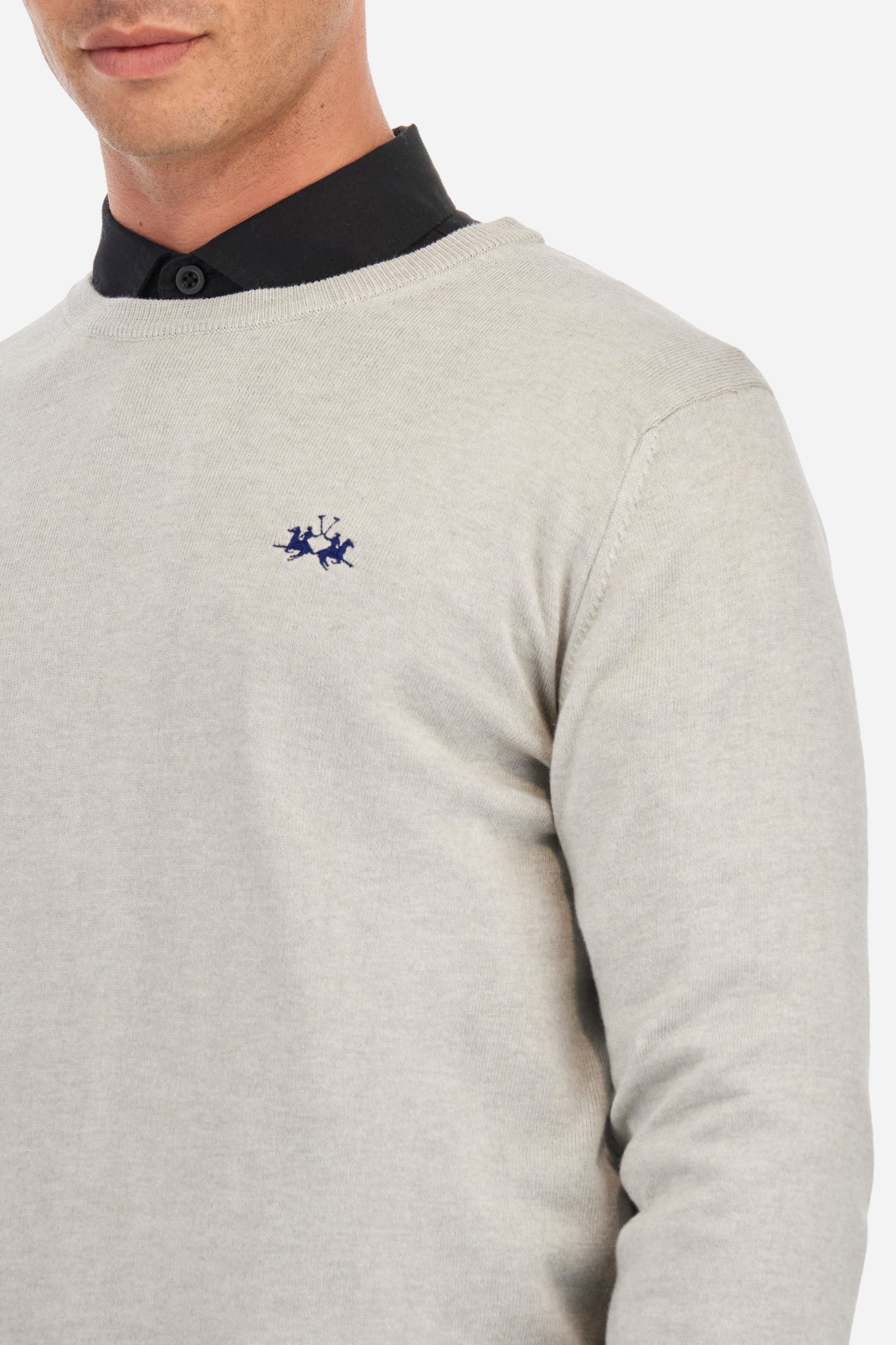 Regular fit pullover in cotton and wool - Zayden