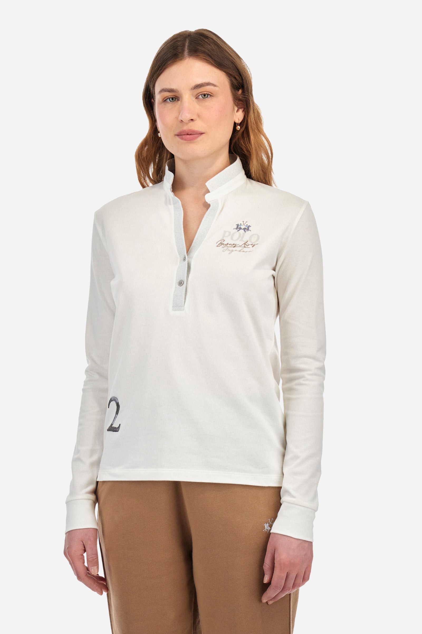 Poloshirt aus Stretch-Baumwolle, Regular Fit – Zooey