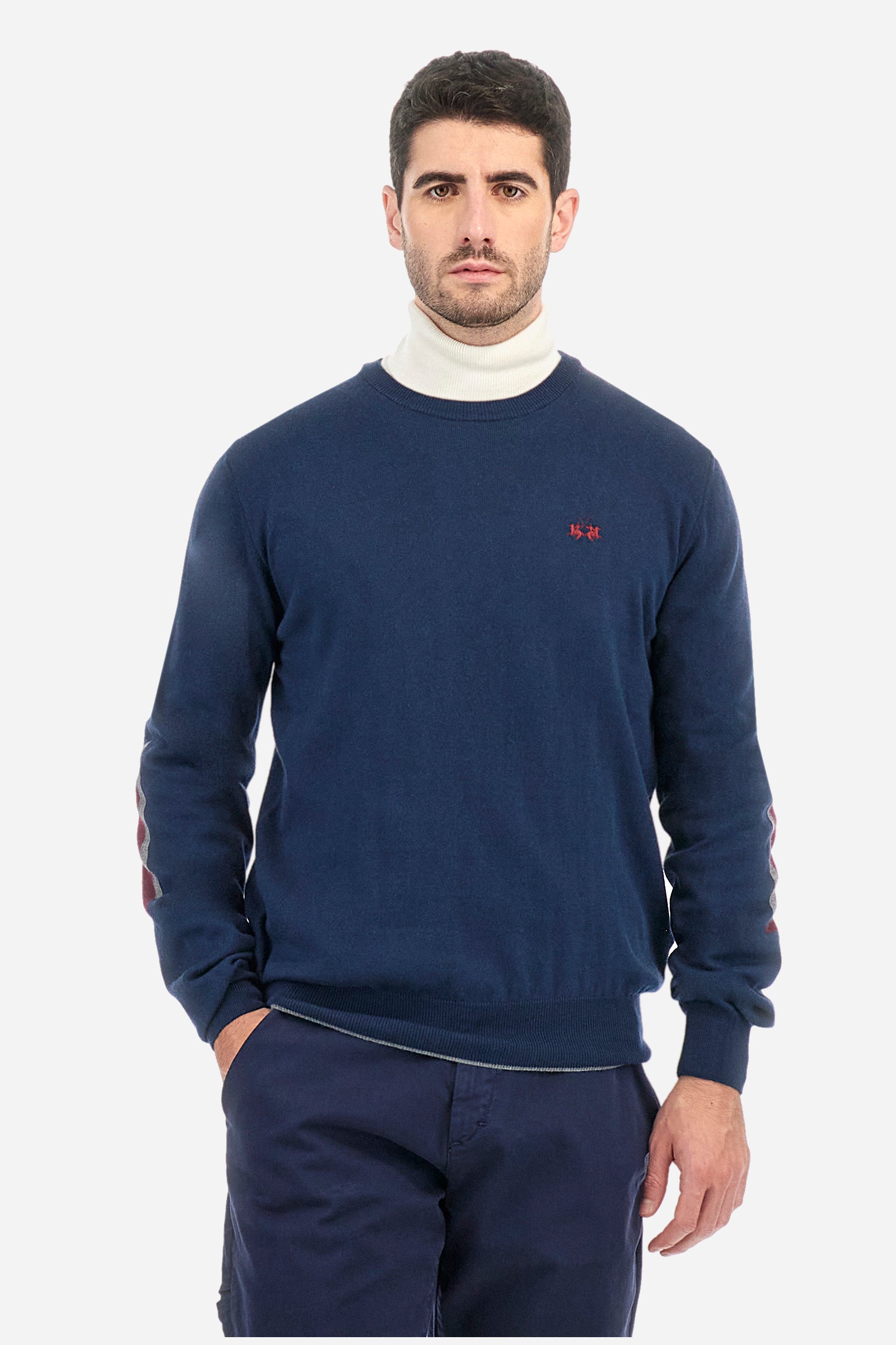 Regular fit pullover in cotton and wool - Zlatko