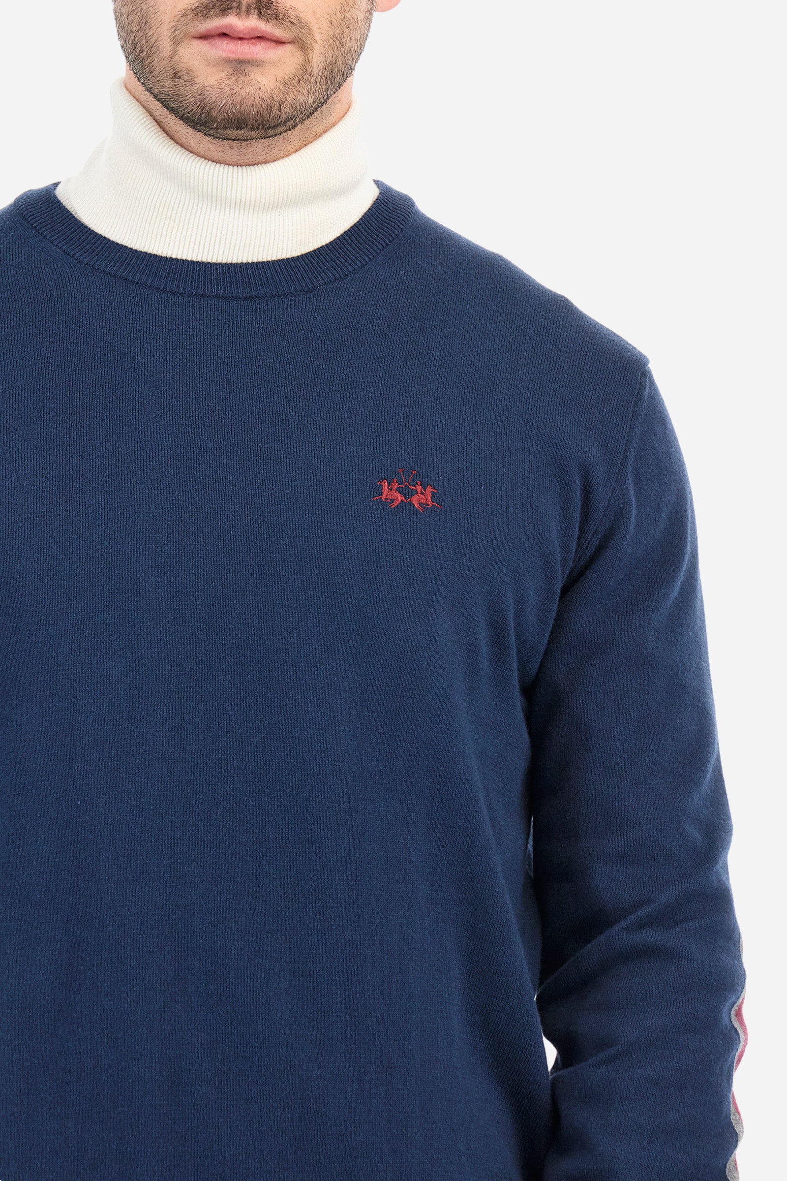 Regular fit pullover in cotton and wool - Zlatko